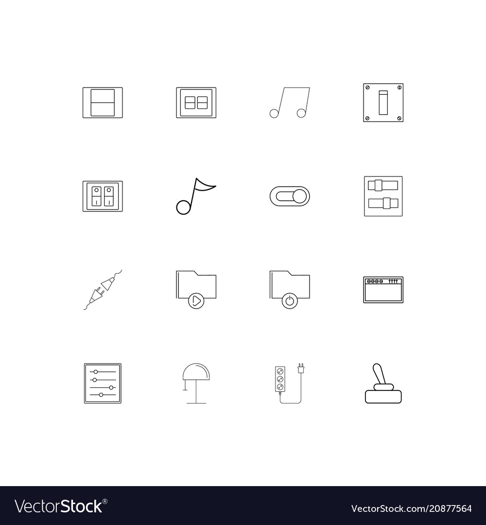 Electrical linear thin icons set outlined simple