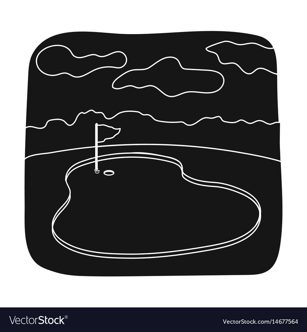 Golf coursegolf club single icon in black style