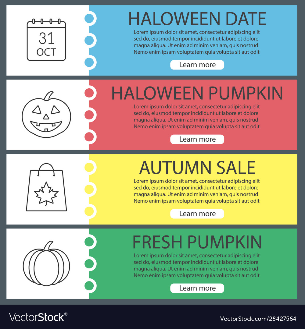 Halloween banner templates set