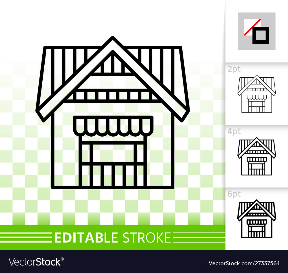 House simple black line home exterior icon