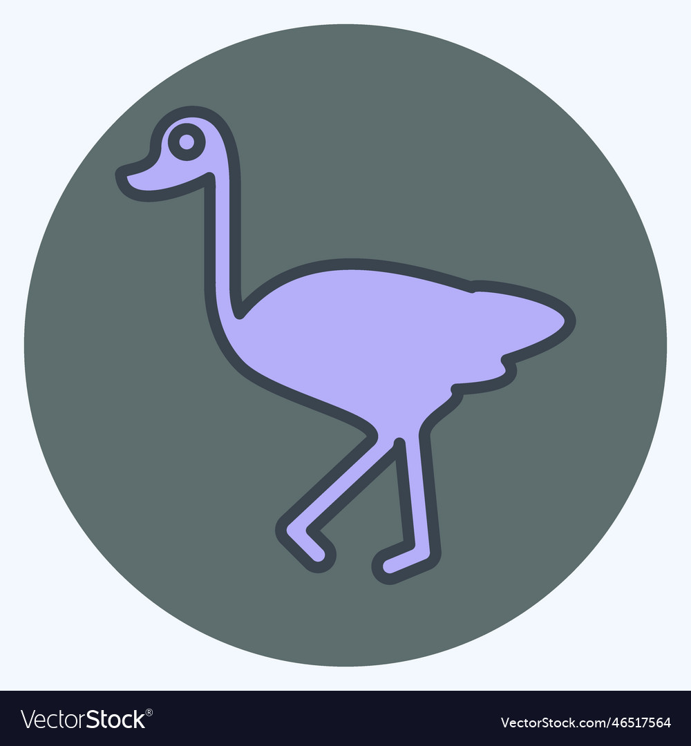 Icon ostrich related to domestic animals symbol