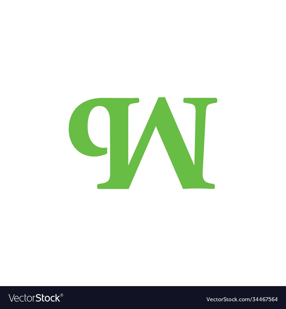 Letter qw linked simple logo vector image Letter qw linked simple logo