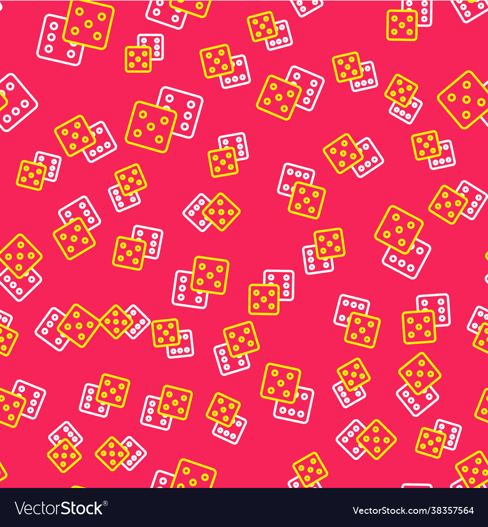Line game dice icon isolated seamless pattern