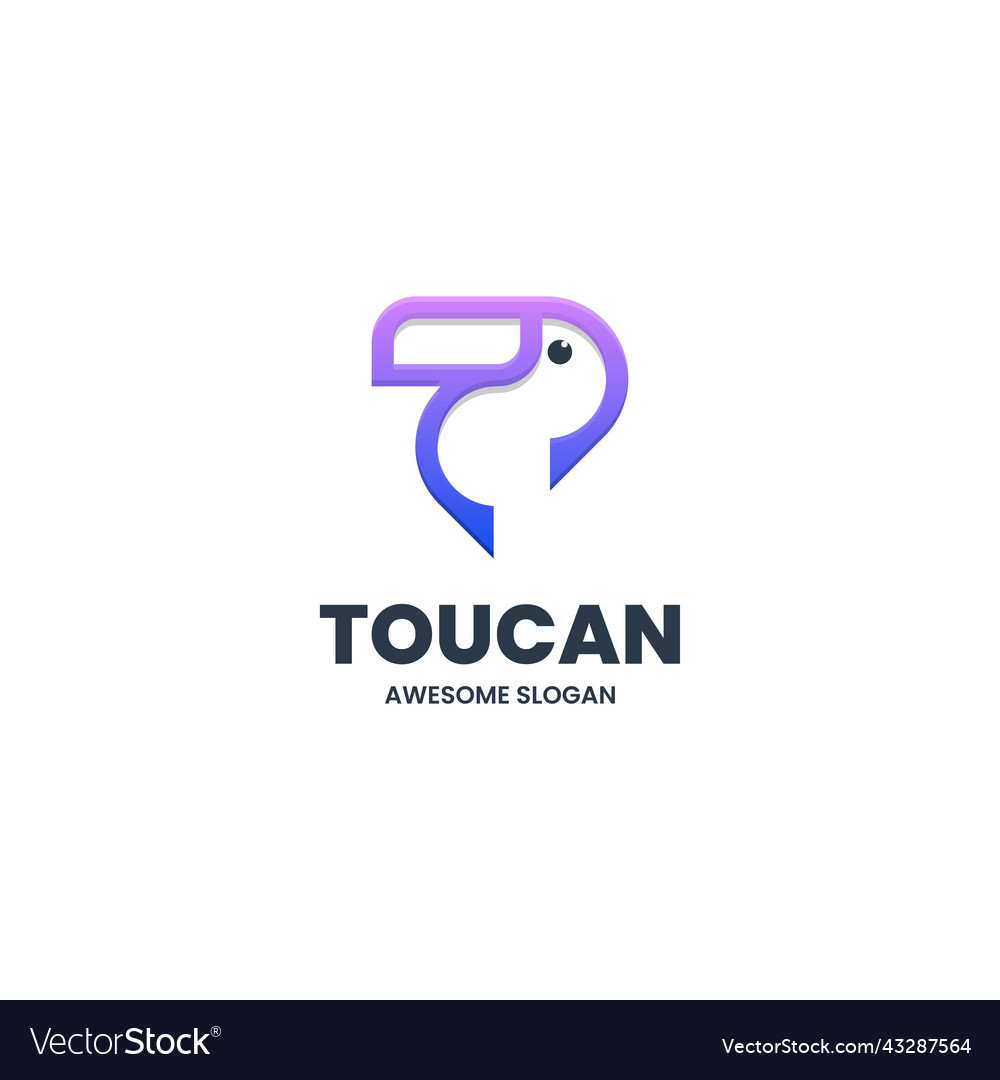 Logo toucan gradient line art style Vector Image Logo toucan gradient line art style