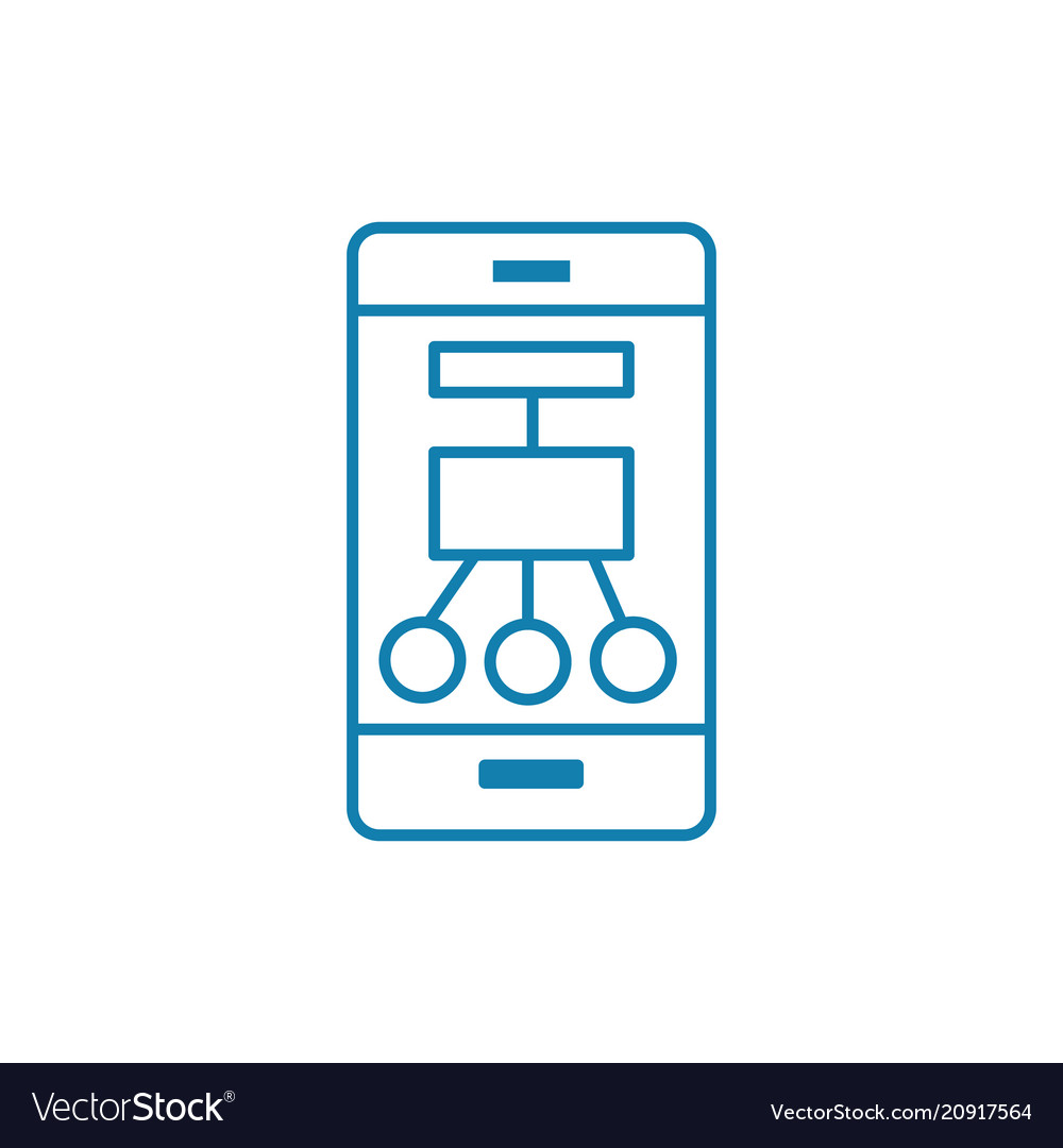 Mobile components linear icon concept