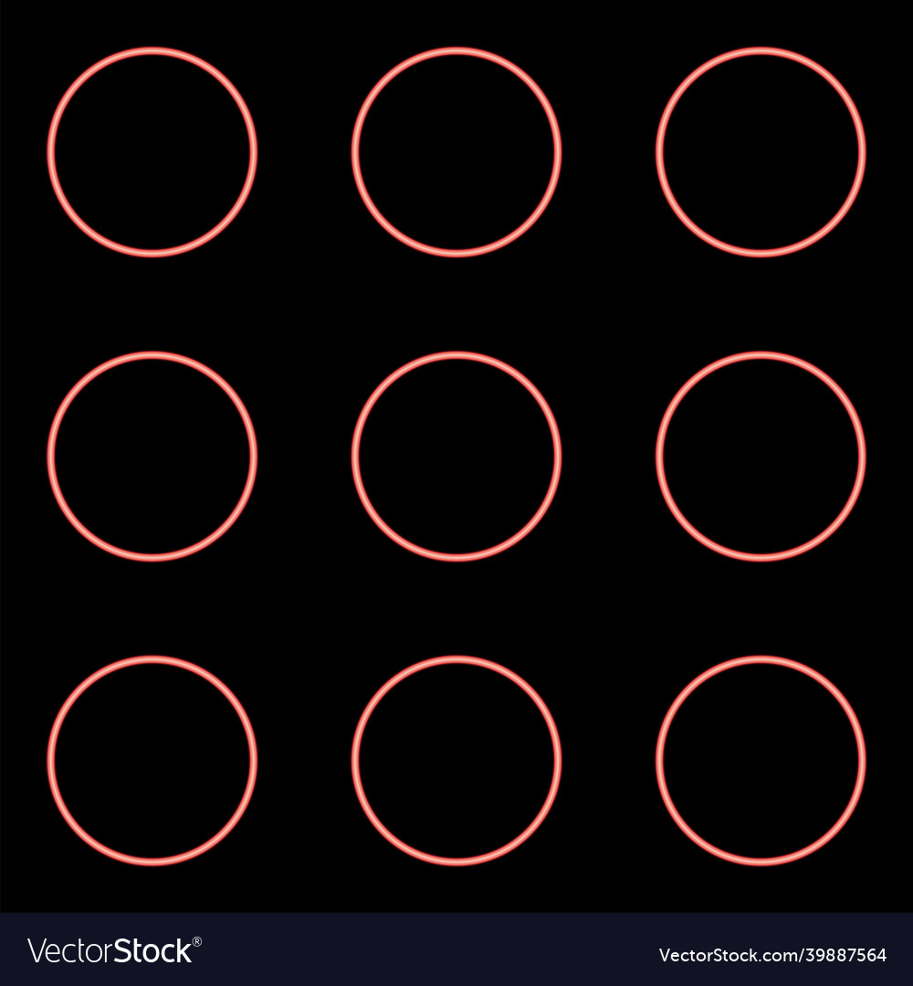 Neon dial button icon black color in circle red