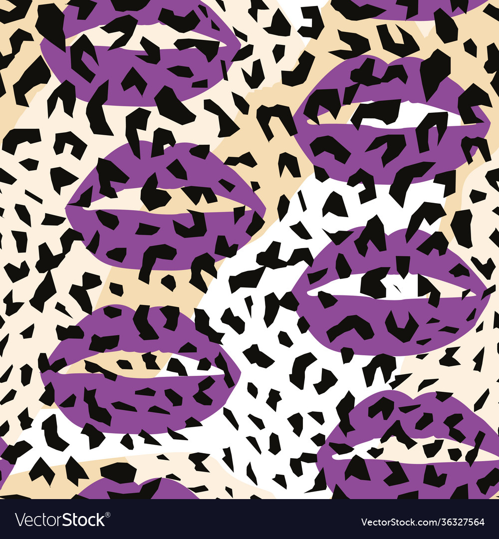 Pattern design a leopard print lips