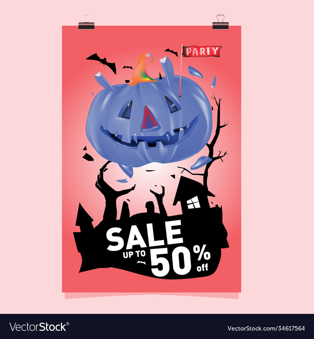 Poster halloween sale and party event template