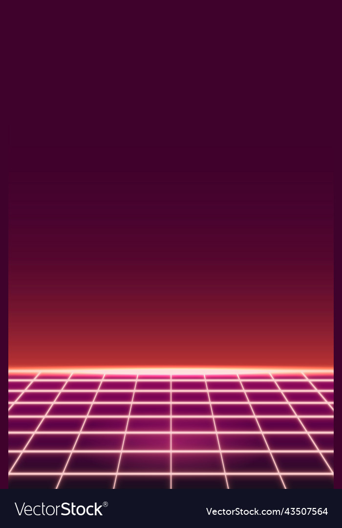 Red grid neon patterned background