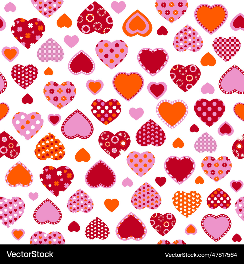 Seamless pattern with hearts Royalty Free Vector Image