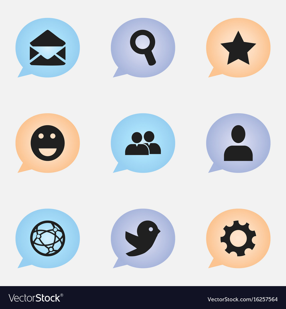 Set of 9 editable internet icons includes symbols