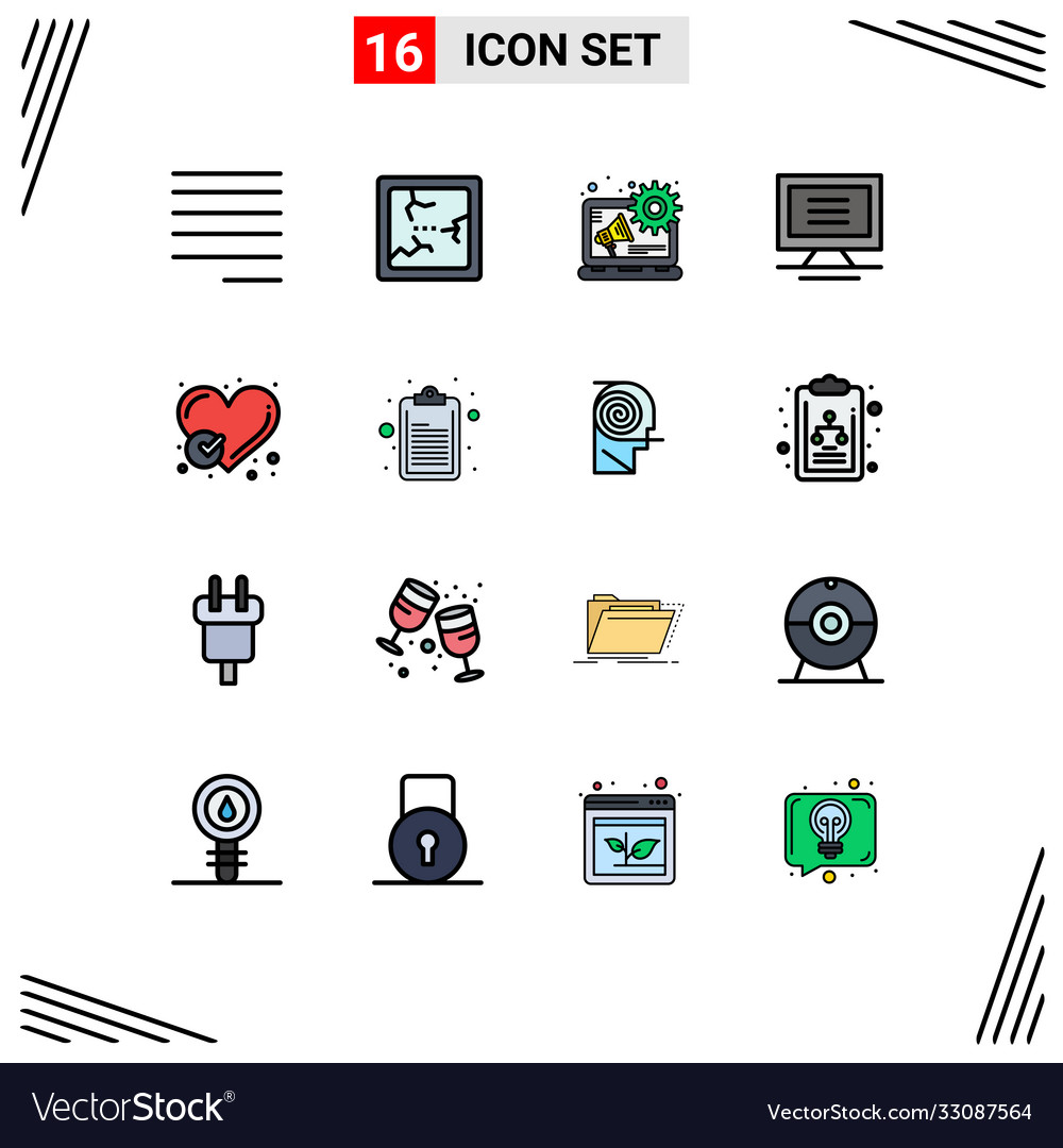 User interface pack 16 basic flat color filled