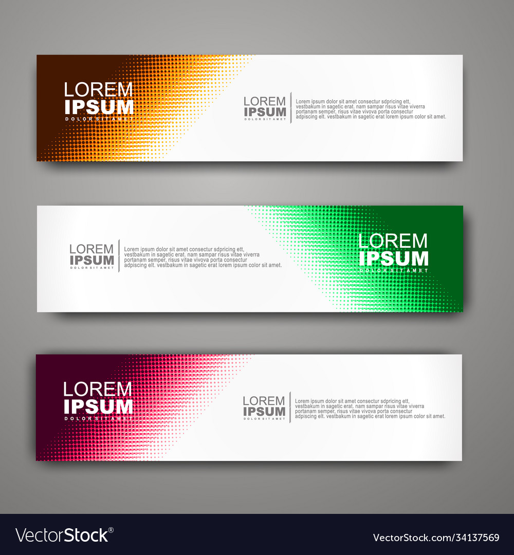 Abstract web banner design template with halftone