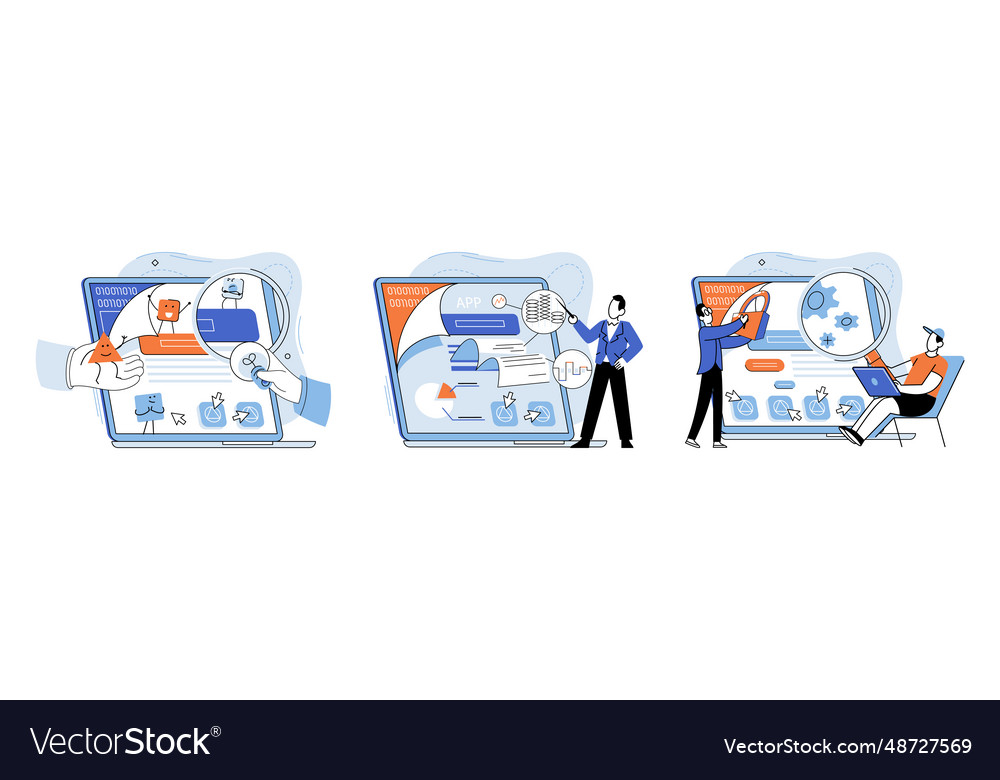 Application testing metaphor Vector Image Application testing metaphor