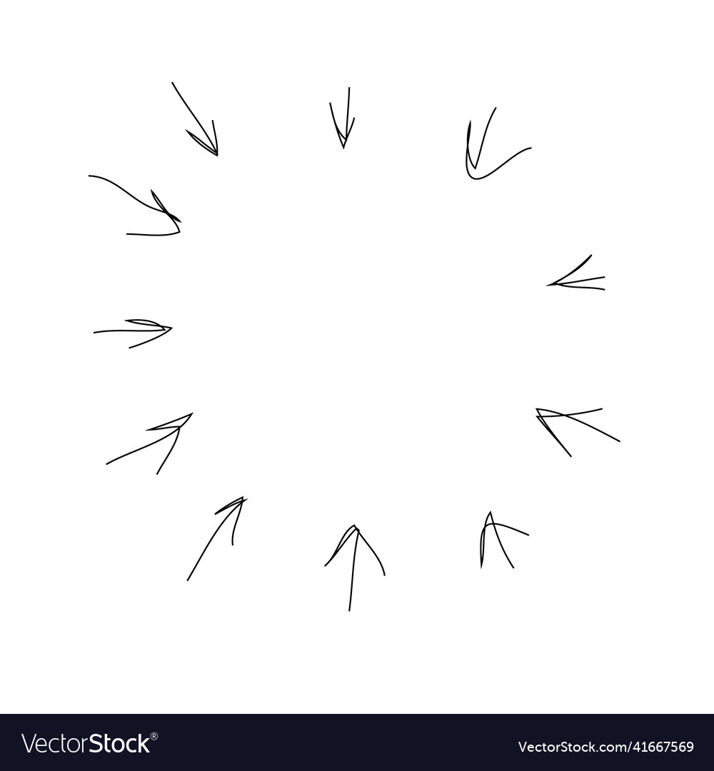 Arrows frame pointing in center circle firework vector image Arrows frame pointing in center circle firework