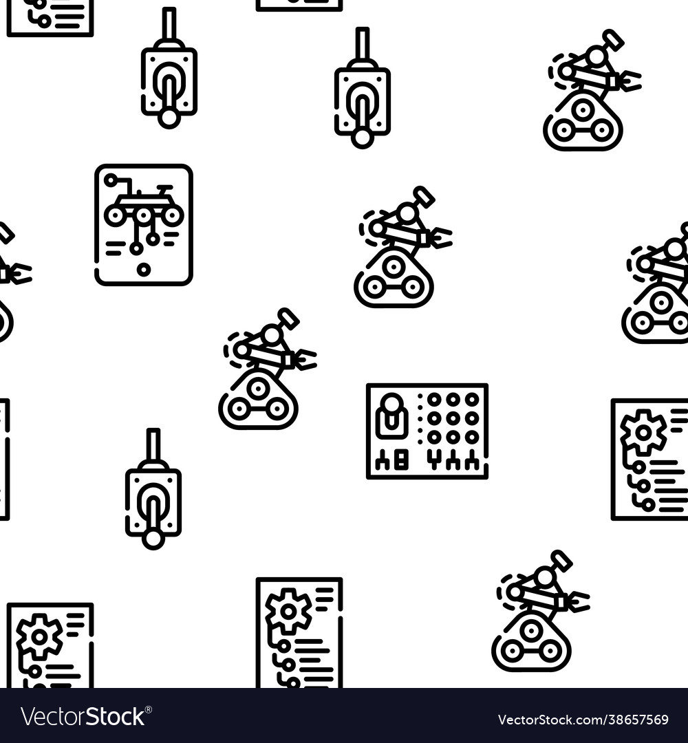 Automation engineer seamless pattern vector image Automation engineer seamless pattern
