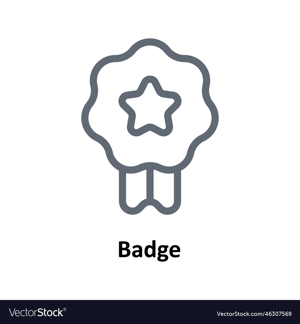 Badge Outline Icons Simple Stock Illust Royalty Free Vector