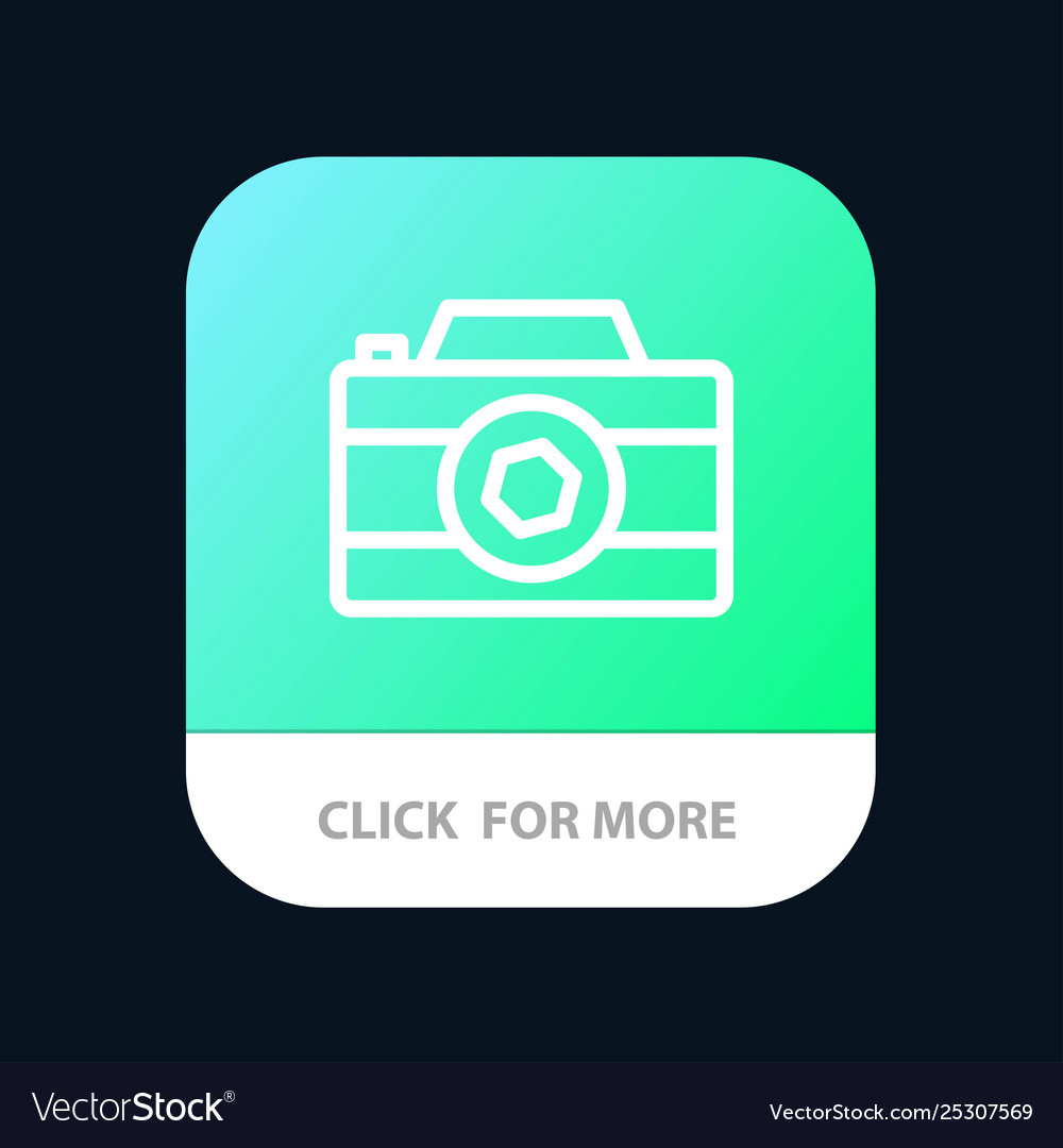 Camera image picture photo mobile app button vector image Camera image picture photo mobile app button