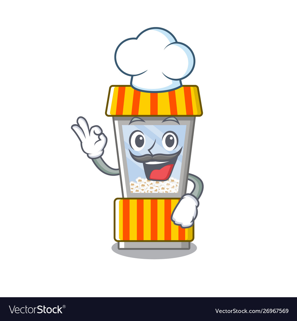 Chef popcorn vending machine in a character