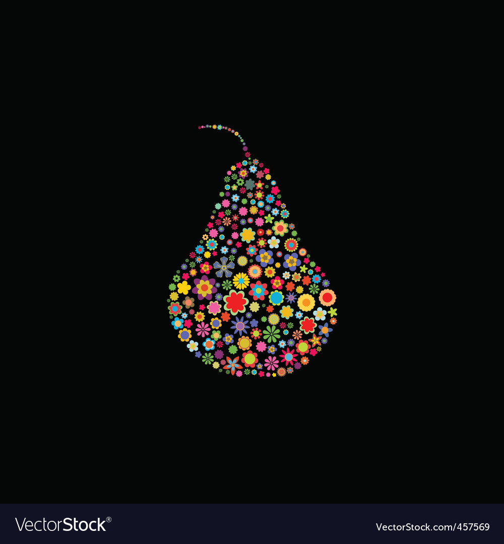 Colorful Floral Pear Shape