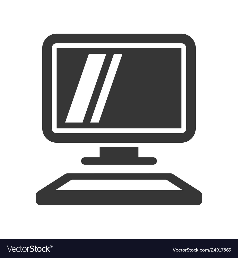 Desktop Computer Icon On White Background Vector Image