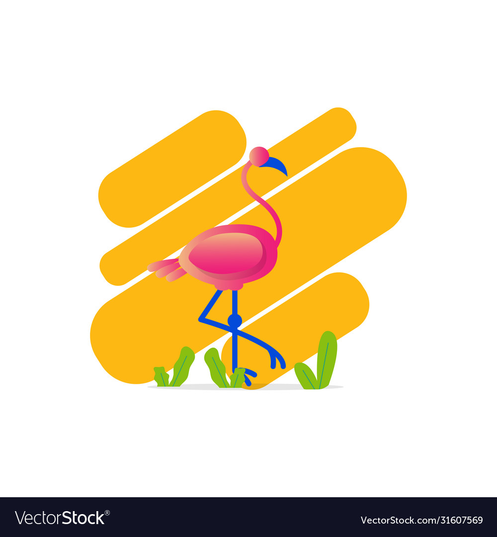 Flamingo design with abstract shape