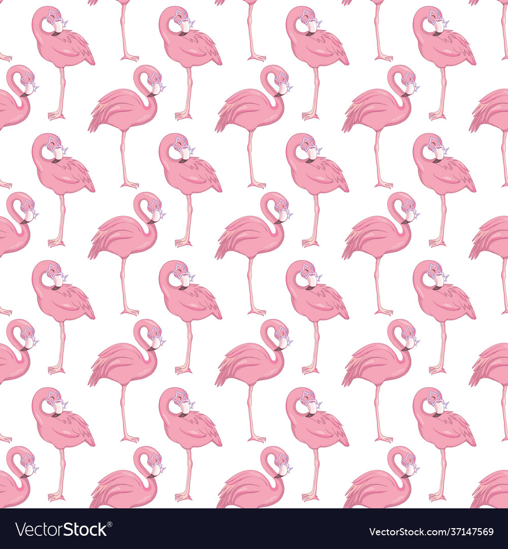 Flamingo seamless pattern background design vector image Flamingo seamless pattern background design
