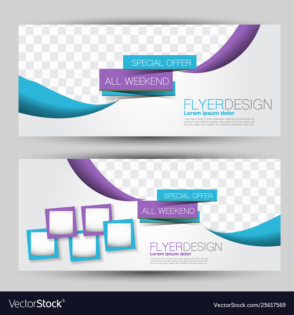 Flyer banner or web header template set