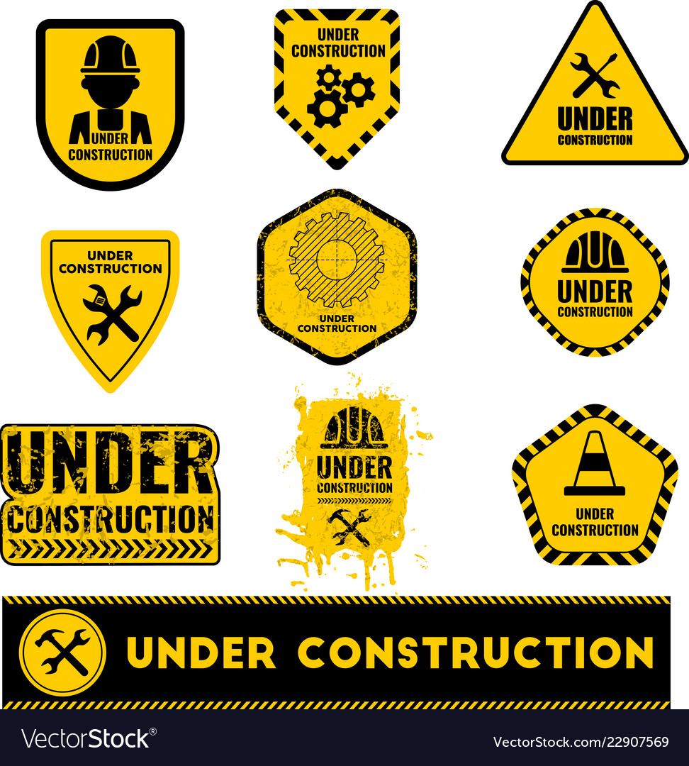 Grunge scratched under construction warning road