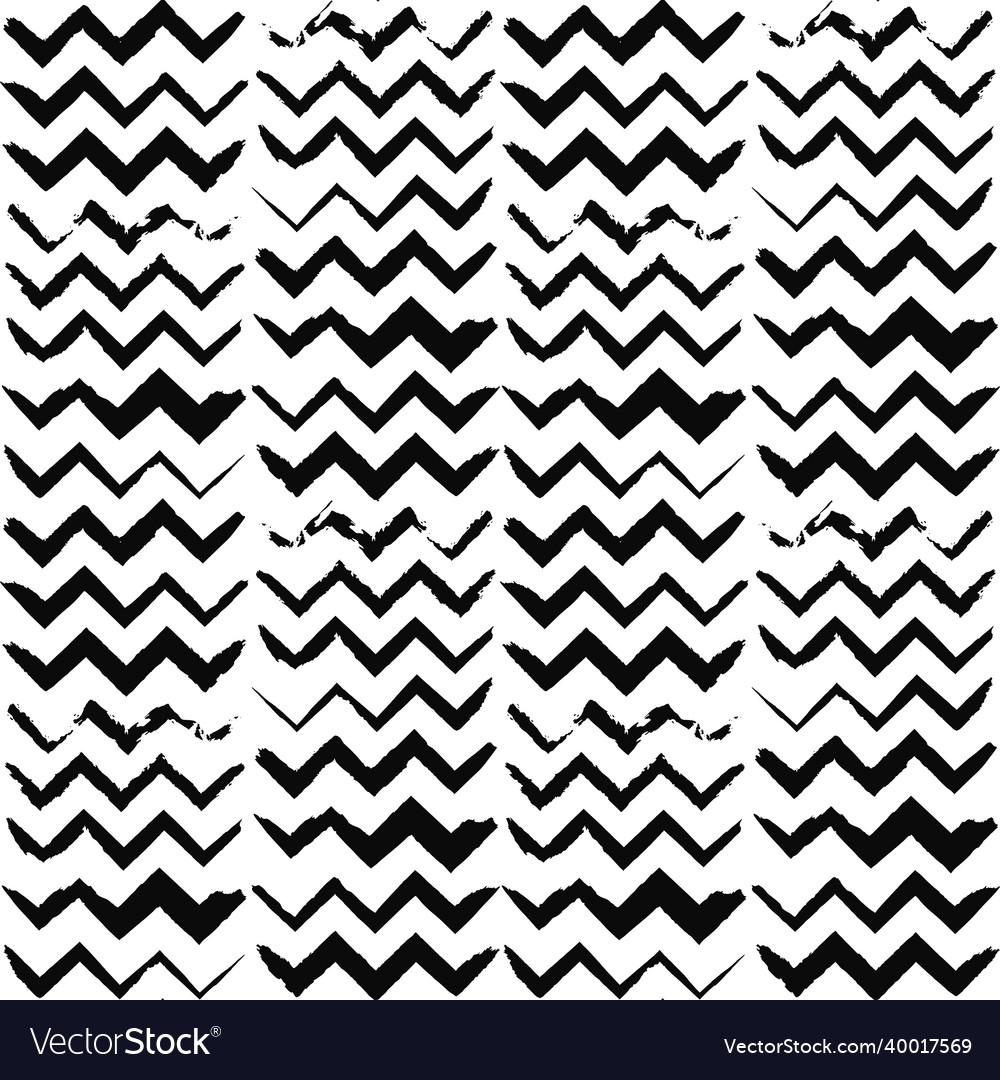 Hand drawn seamless pattern with zigzag line vector image Hand drawn seamless pattern with zigzag line
