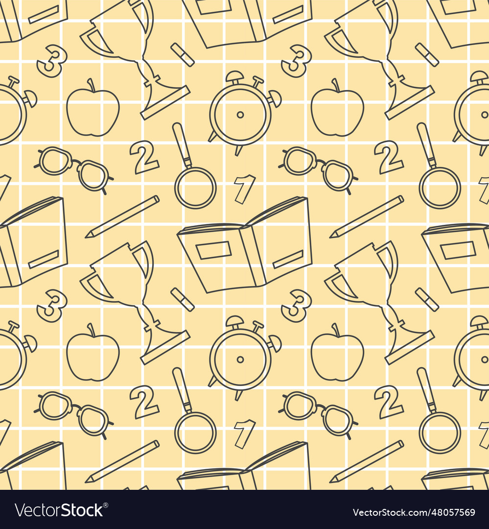 Happy teacher seamless pattern design educational vector image Happy teacher seamless pattern design educational