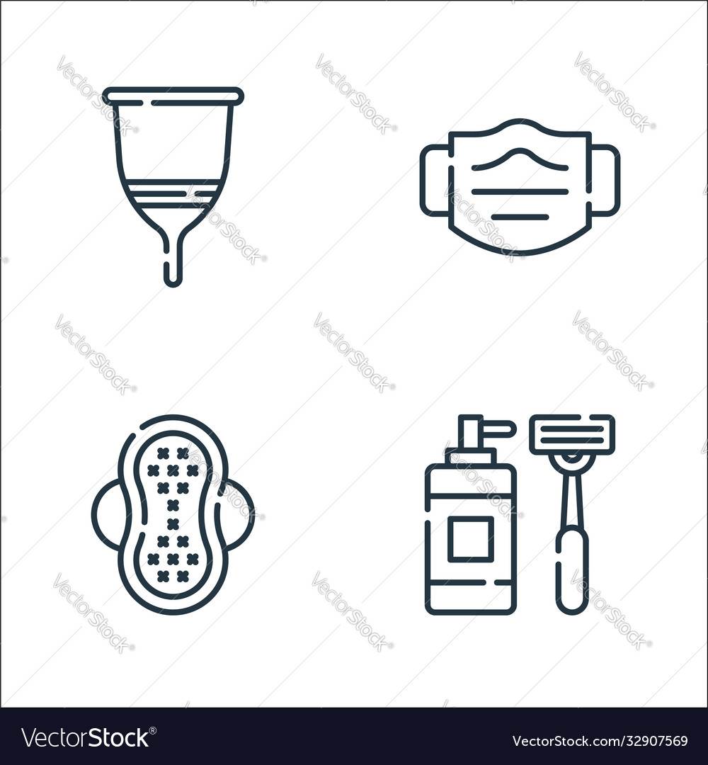 Hygiene routine line icons linear set quality Vector Image Hygiene routine line icons linear set quality