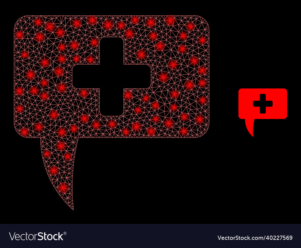 Mesh web medical message hint with light vector image Mesh web medical message hint with light