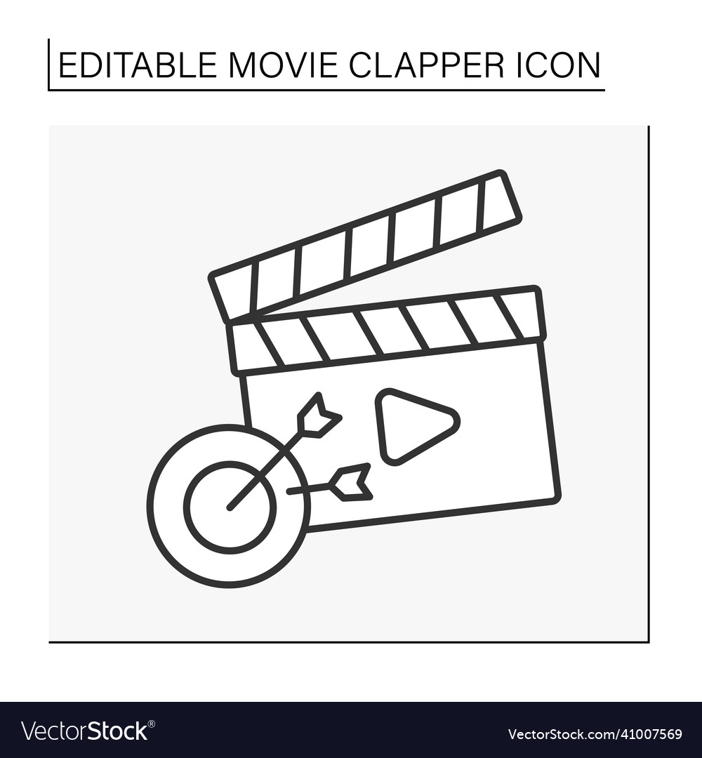 Film clapper line icon