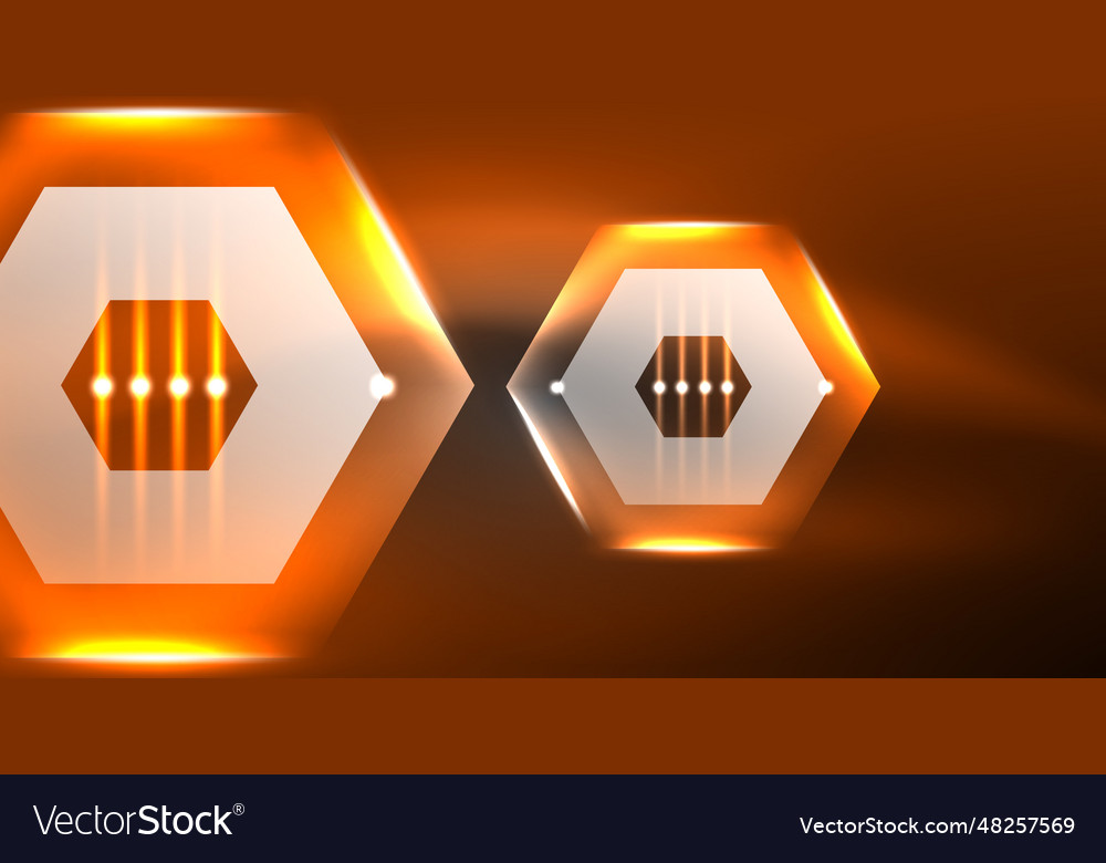 Neon hexagon background hi-tech design