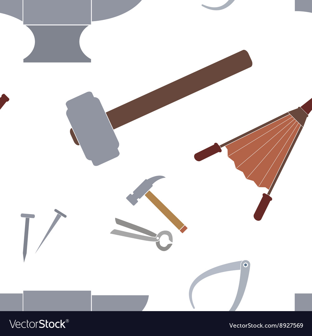 Seamless pattern with blacksmith tools