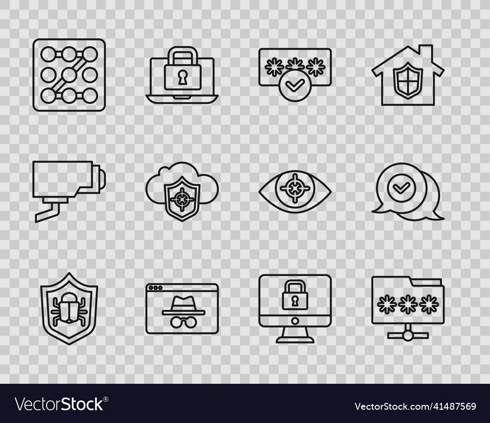 Zeilensystem Bug-Ordner mit Passwort einstellen vector image Zeilensystem Bug-Ordner mit Passwort einstellen