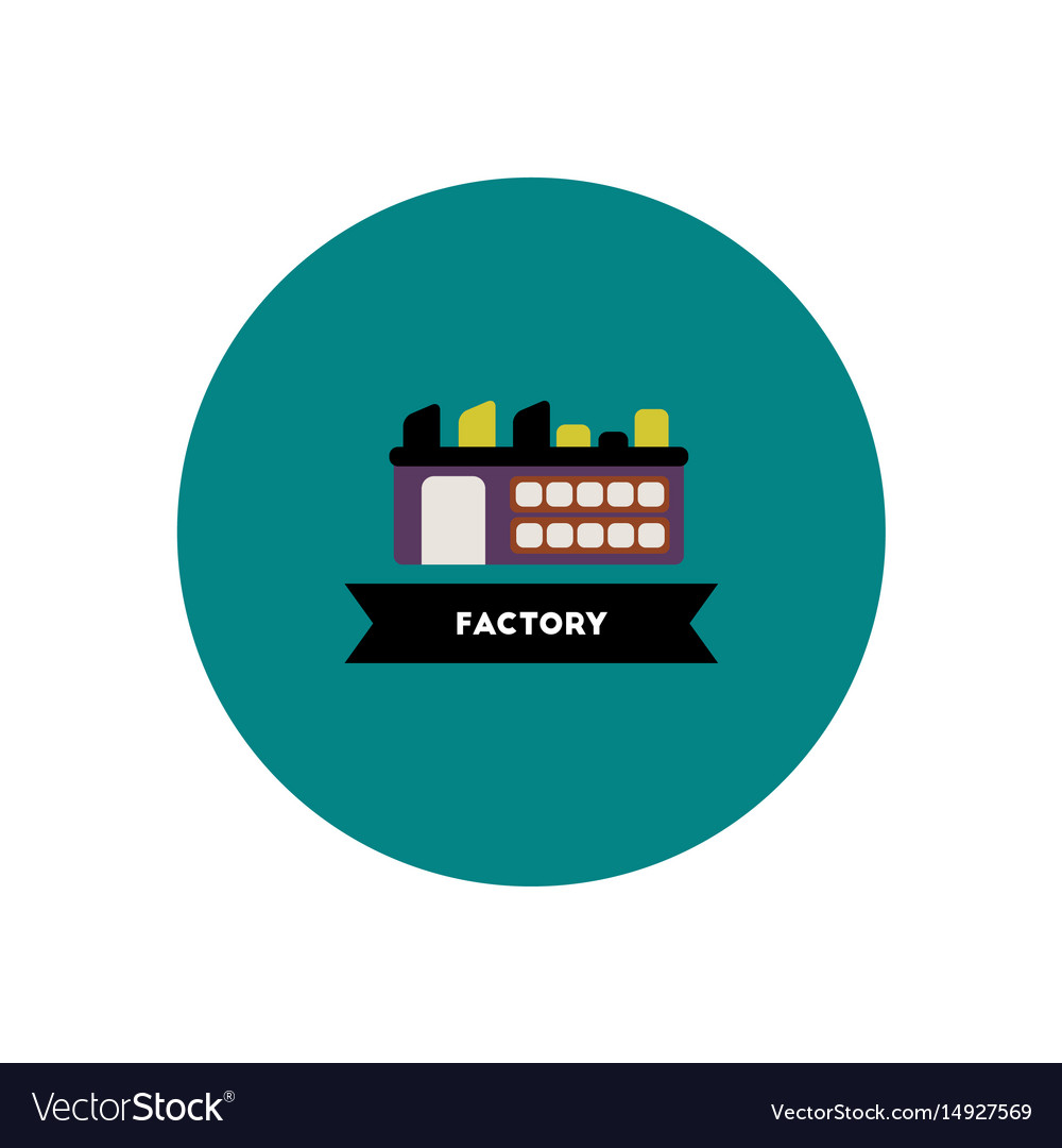 Stylish icon in color circle building factory