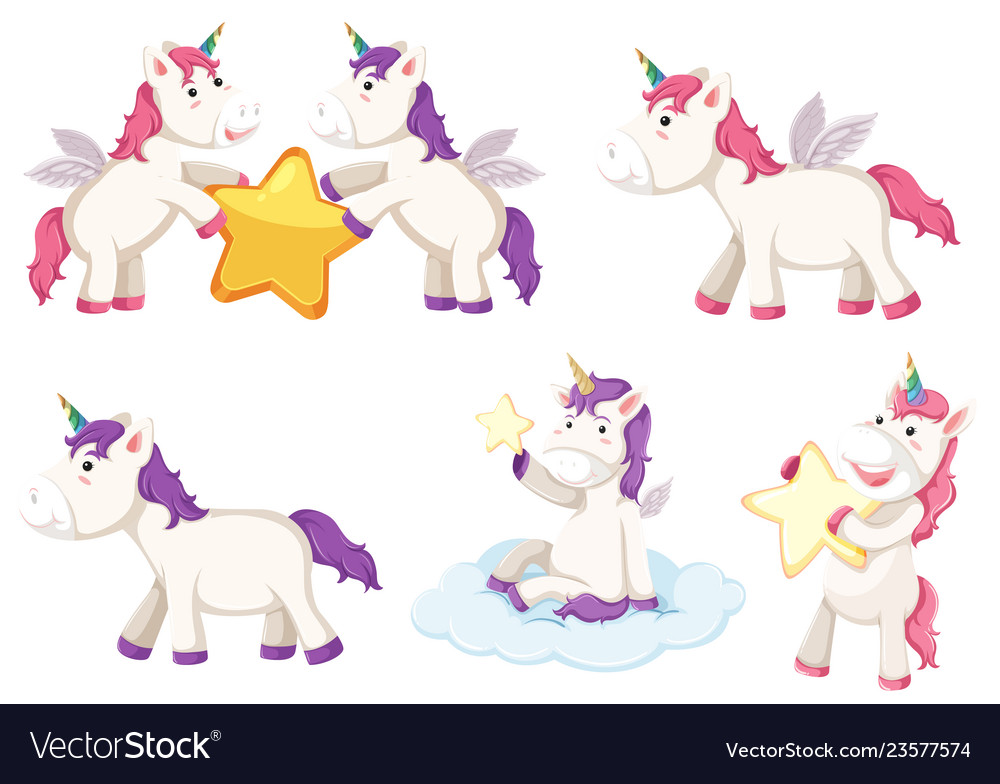A set unicorn character