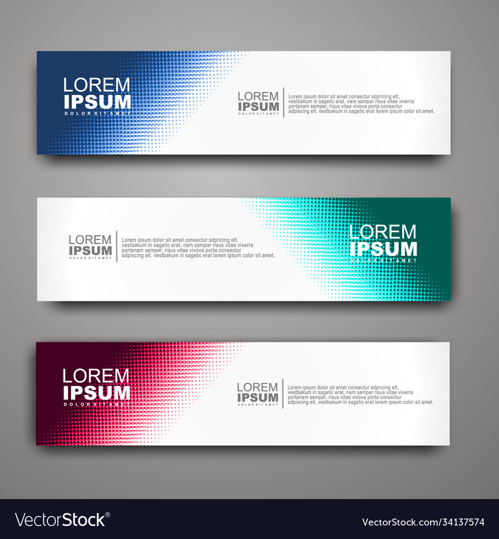 Abstract web banner design template with halftone Vector Image Abstract web banner design template with halftone