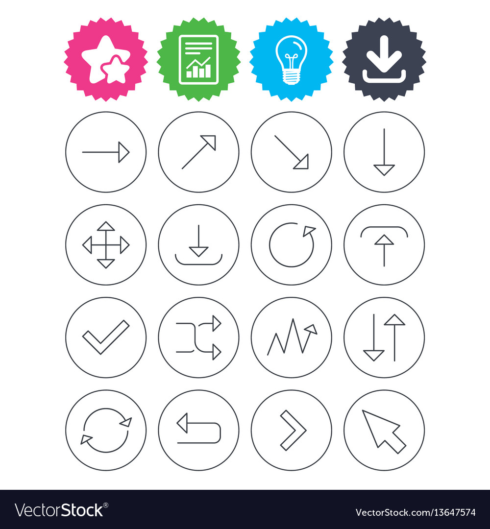 Arrow download refresh and fullscreen symbols vector image Arrow download refresh and fullscreen symbols