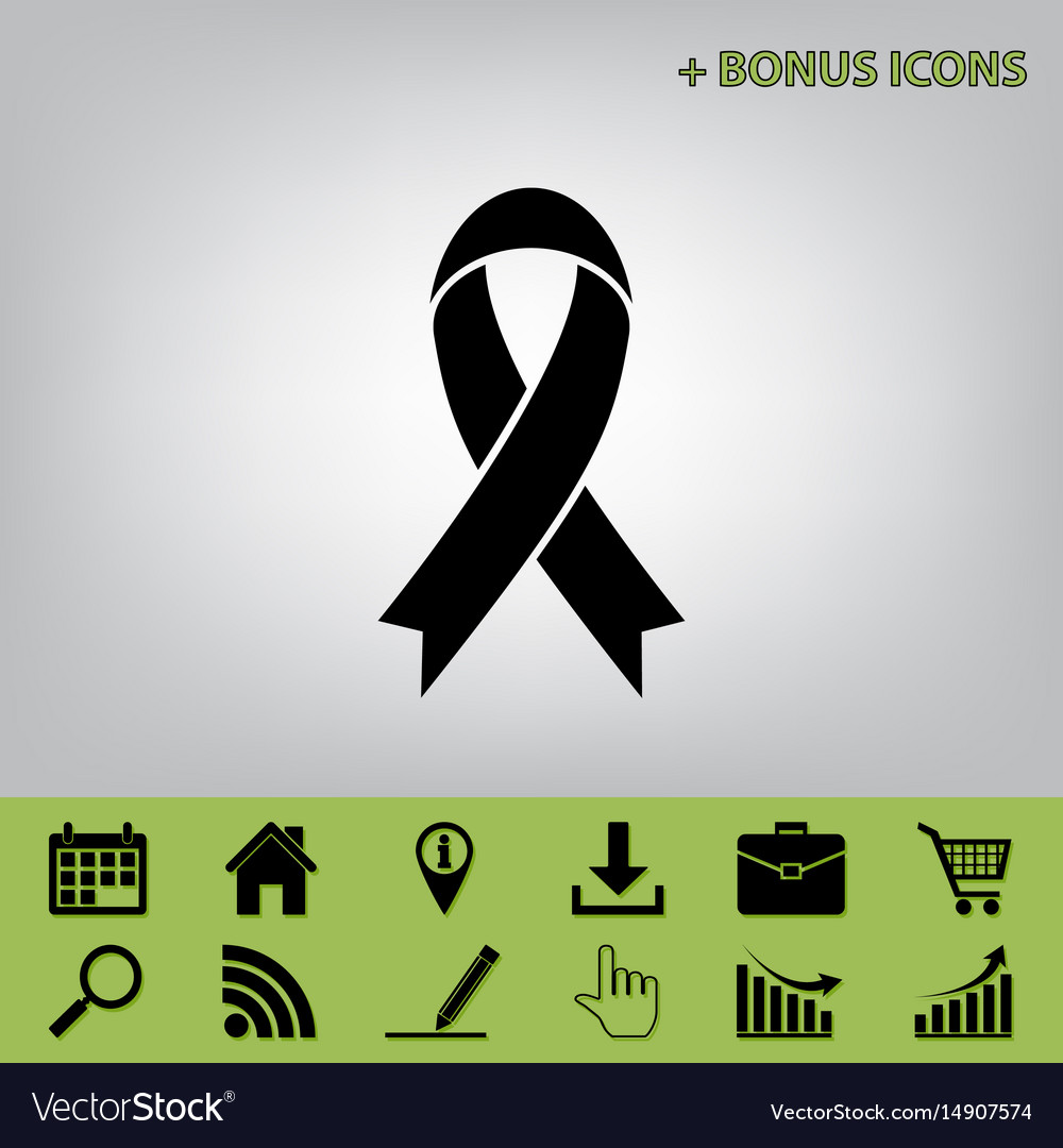 Black Awareness Ribbon Icon