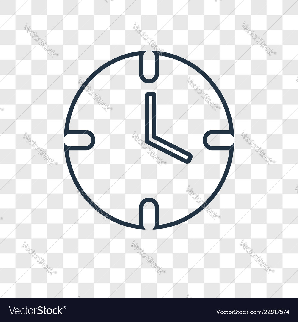 Clock concept linear icon isolated on transparent
