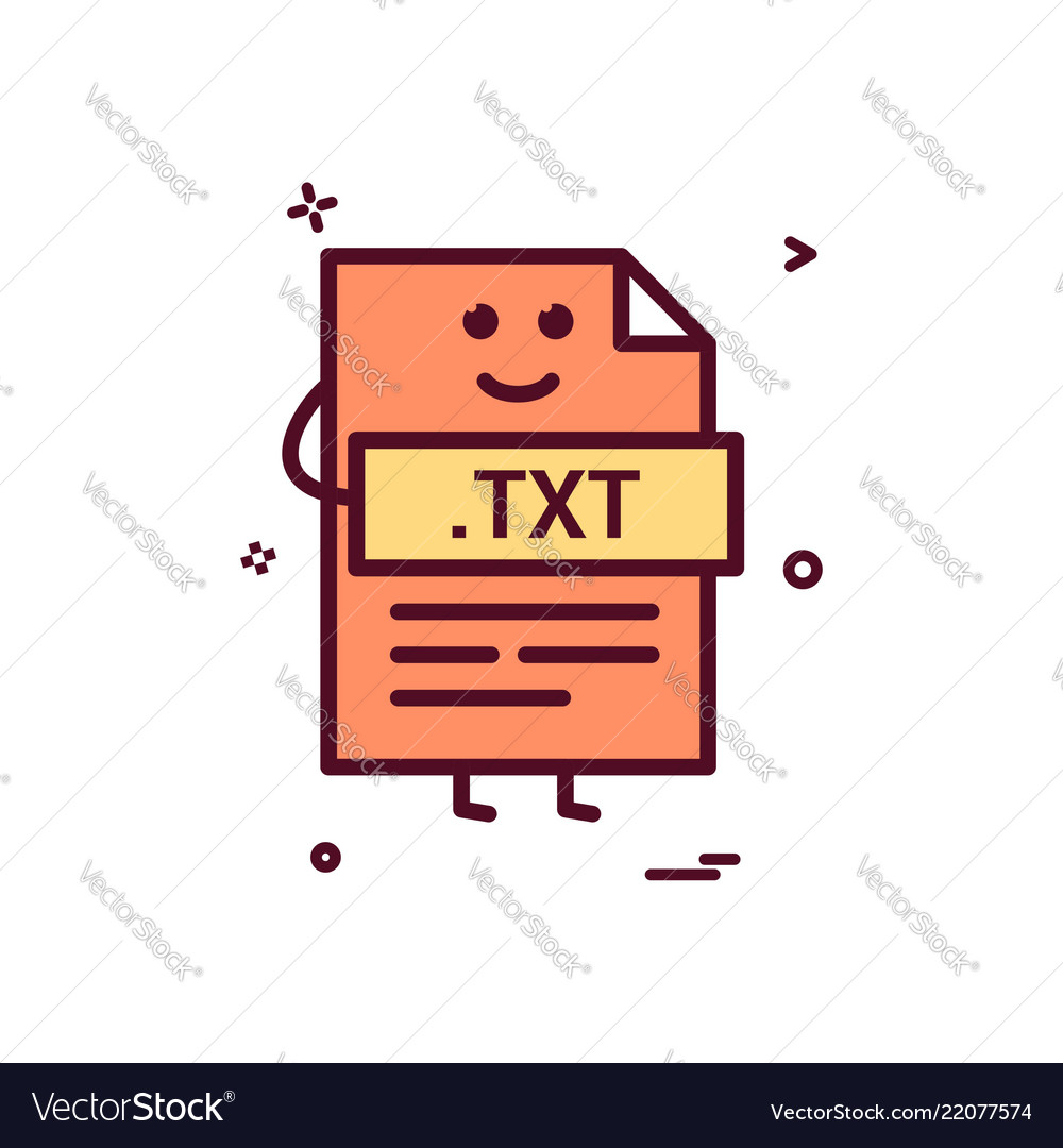Computer txt file format type icon design vector image Computer txt file format type icon design