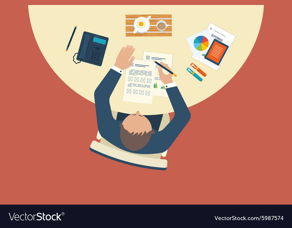 Designer office workspace with tools and devices