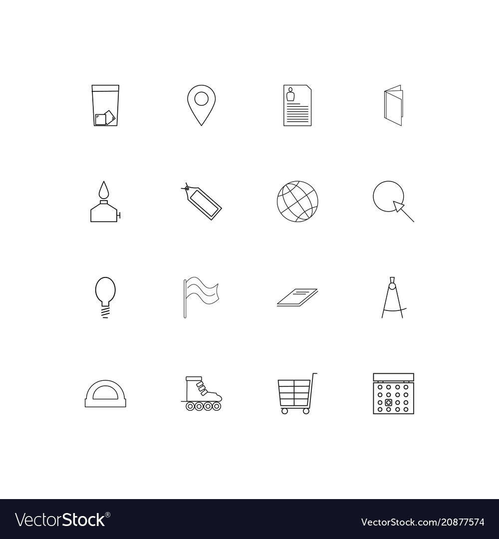 Education and science linear thin icons set