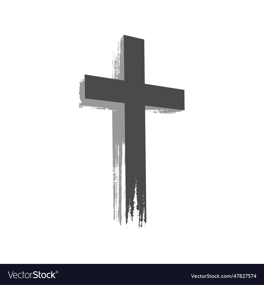 Grunge style christian cross for ash wednesday web