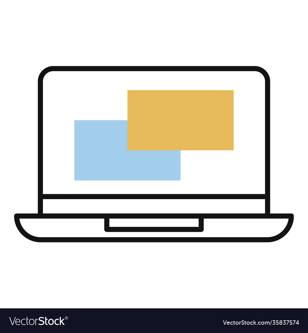 Laptop computer line and fill style icon