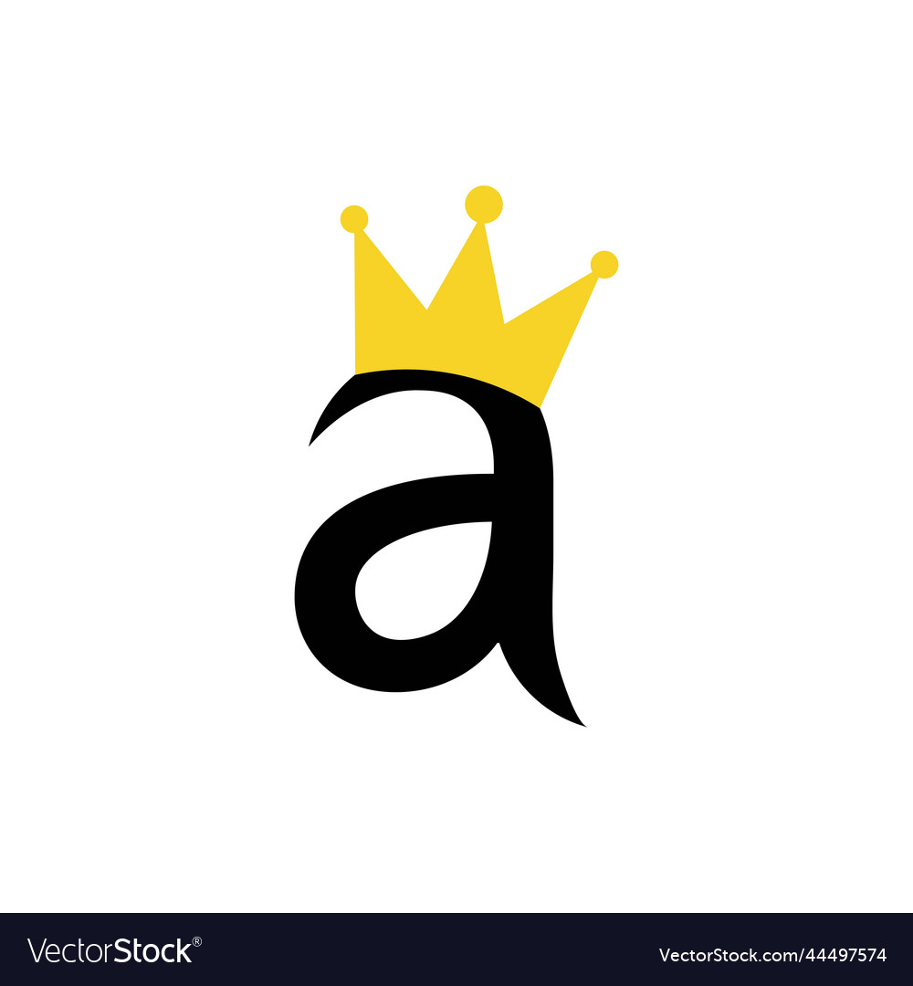 Letter a with crown icon template Royalty Free Vector Image