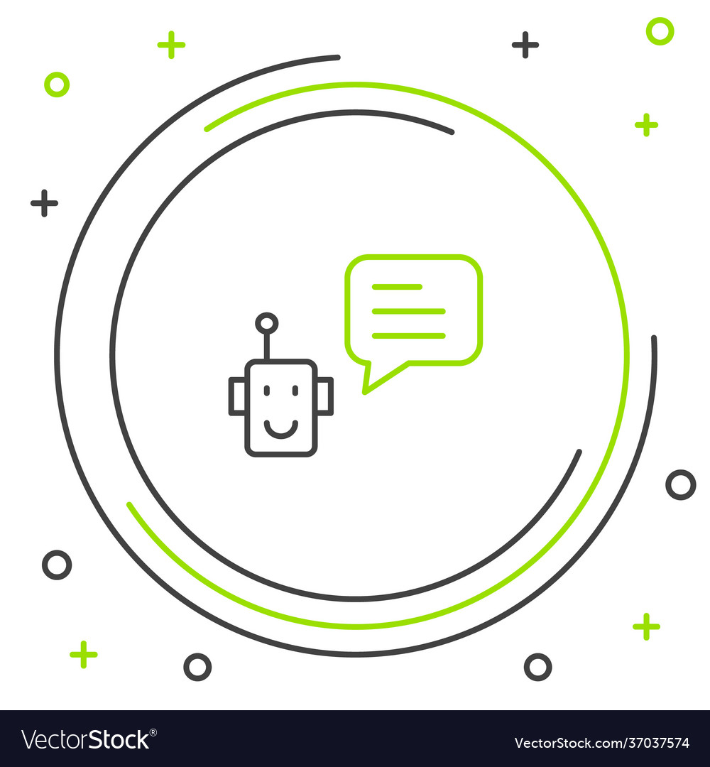 Line bot icon isolated on white background robot vector image Line bot icon isolated on white background robot